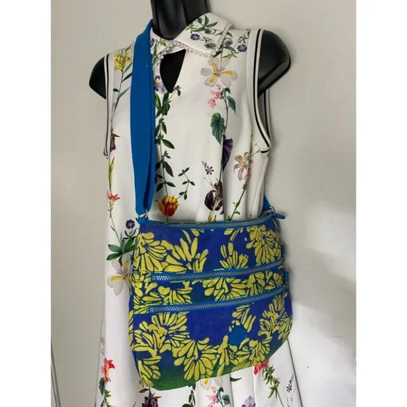 KIPLING Medium Blue Yellow Nylon Crossbody Bag - Picture 9 of 12
